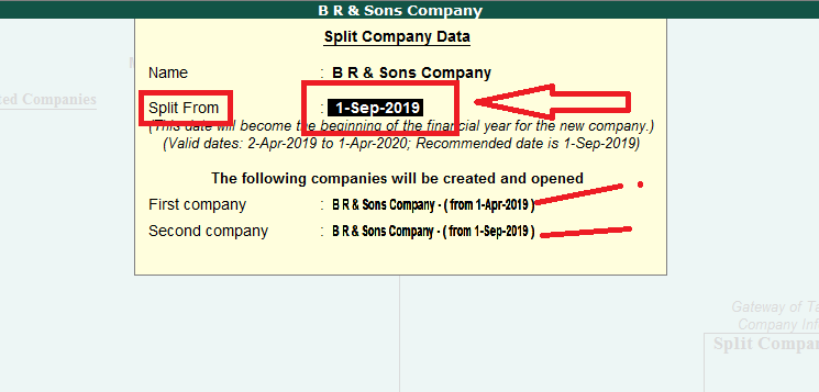 split data