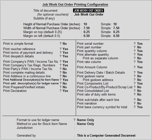 job work order print