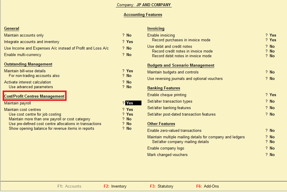 How to Activate Payroll In Tally