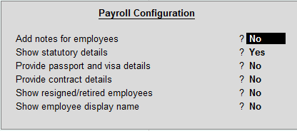payroll configuration