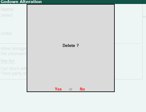 godown delete